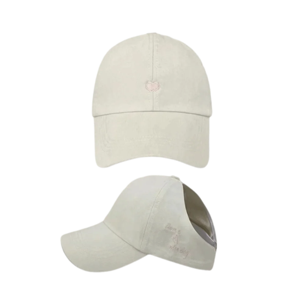 

Детская бейсболка для девочек с высоким хвостиком, однотонная, с вышивкой в виде сердца, солнцезащитная, из мягкого хлопка, для детей 4-12 лет