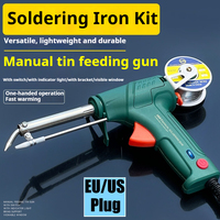 Automatic Soldering Iron Kit, Manual Tin Feed, One Hand Portable Operation，60W EU/US plug, with Soldering Wire, Repair Tools