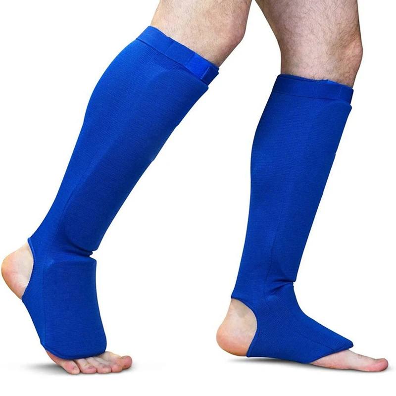 Blue Karate Protective Gear Boxing Training Shin Guards Taekwondo Sanda Fighting Shin Guards And Instep Guards