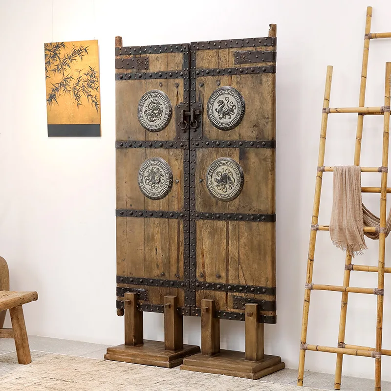 Partition entrance screen blocks the living room background decorative board old objects