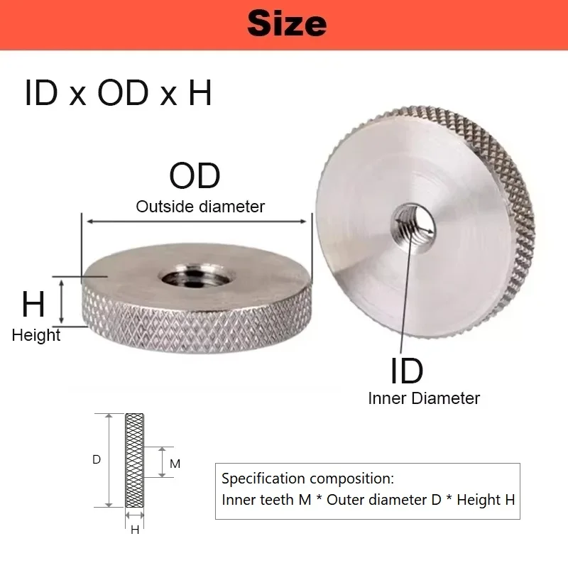 M3- M6 Aluminum Alloy Multicolour Colourful Flat Knurled Nut Thin Hand Screwed Nut Knurled Round Nut