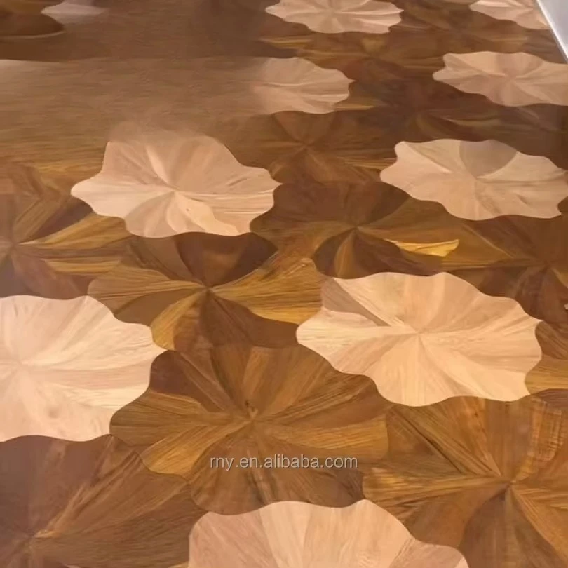 نسخة مخصصة عالية الجودة لوتس وحدات البلوط الجوز خشب الساج أرضية الباركيه الفاخرة