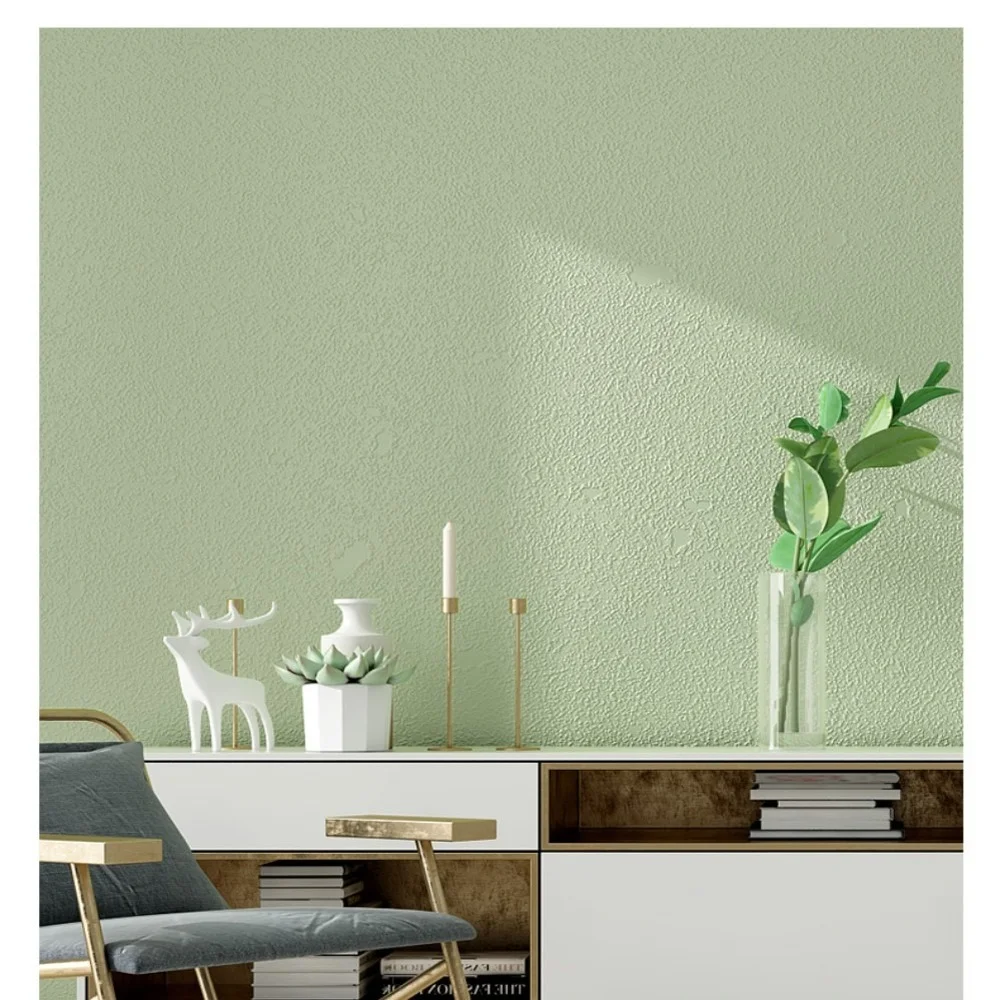 Green Solid Color Wallpaper  PVC Waterproof Self Adhesive Vinyl Contact Paper Bedroom Wardrobe Hotel Decorative Wall Stickers