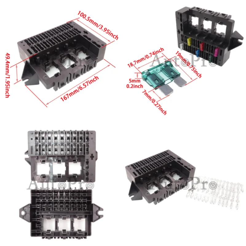 1 Set 20 Way Standard Fuse Holder For Auto AC Assembly Car Truck Trailer Middle Blade Type Fuse Block With Terminals