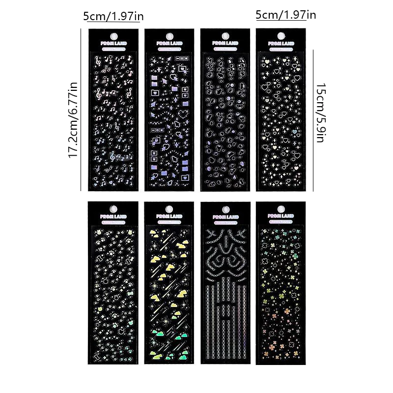 MOHAMM 12 Sheets Waterproof Glittering Laser Stars Dot Decorative Stickers for  Scrapbooking DIY Photo Card Decoration Collage