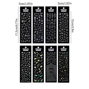 Mohamm 12シート輝く輝くレーザー星ドット装飾的なステッカースクラップブッキングDIYフォトカード装飾コラージュ 12ベストセールスフォトカードステッカー-5