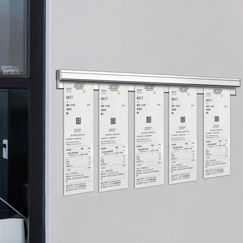 سبائك الألومنيوم الحائط لاصقة الإخراج قائمة استلام كليب معلقة تذكرة الطلب فاتورة ورقة QR حامل مطعم القائمة كليب