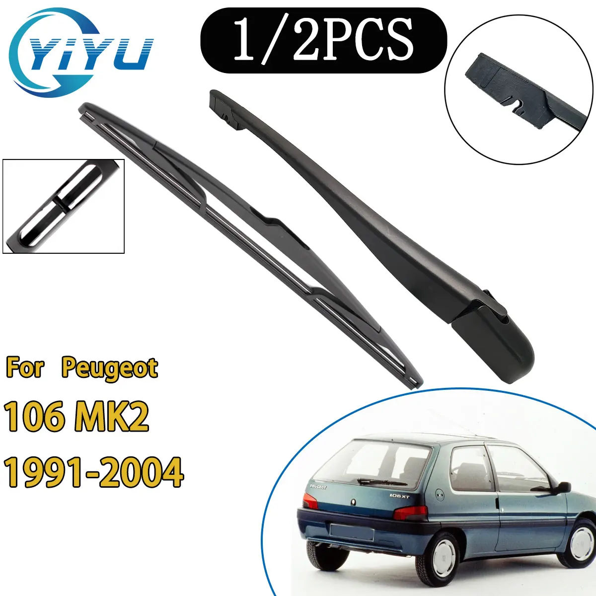 

1/2 шт. автомобильный рычаг заднего стеклоочистителя, щетка стеклоочистителя для Peugeot 106 MK2 1991-2004, автомобильные аксессуары, аксессуары