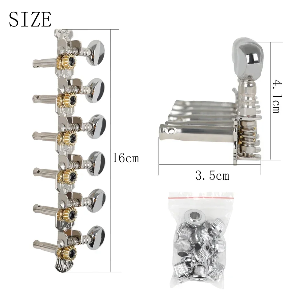 M MBAT 6L6R Acoustic Guitar Tuning Pegs Tuners Key 12 String Machine Head Metal String Tuner Button Acoustic Guitar Accessories