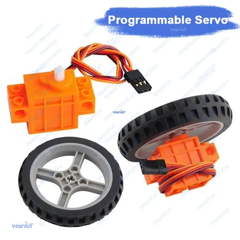 Geekservo 360 Degree Continuous Rotation Servo Wheel Compatible with Legoeds Building Blocks Micro:bit Robot Smart Car Toys