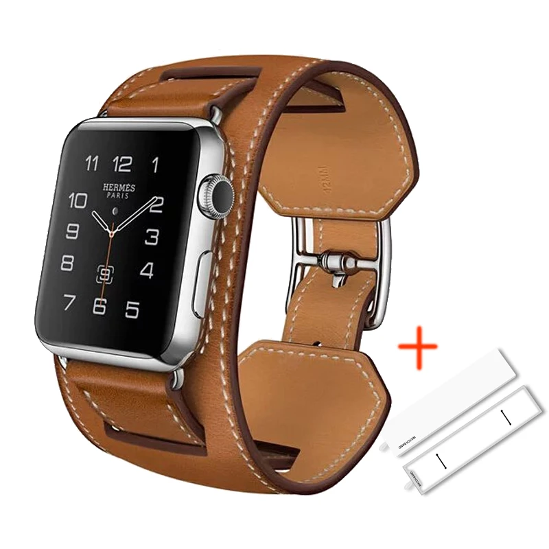 Strap for apple watch band 44mm 40mm 38MM 42mm Genuine leather wristband belt bracelet watchband iwatch serie 7 6 SE 5 4 3 Strap