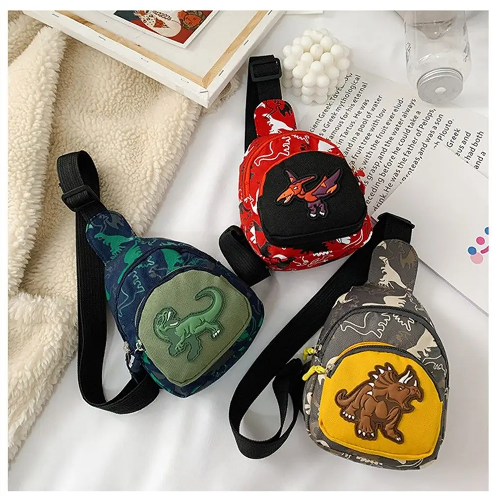 Nylon Sling Bag Preschool  Toddler Shoulder Chest Bags  Girls Boy School Bags Dinosaur Cartoon
