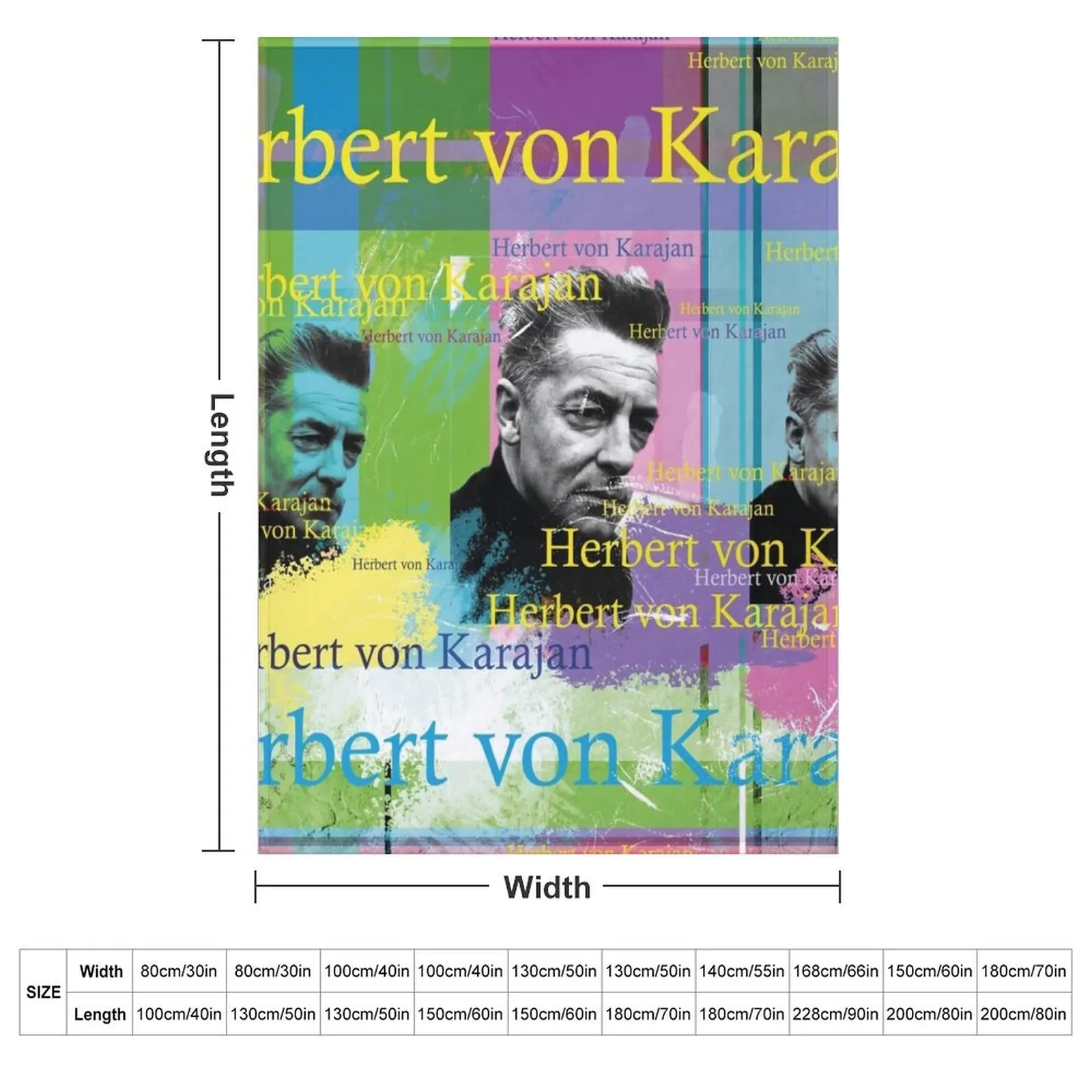 Herbert von Karajan Portrait Throw Blanket Thin Tourist Hair Blankets