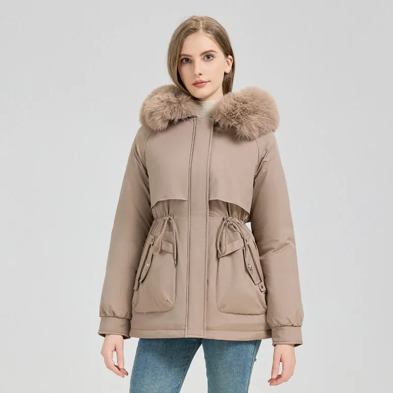 Pie overcomes 2026 winter new women's cotton-padded hooded cotton-padded versatile fashion women's coat