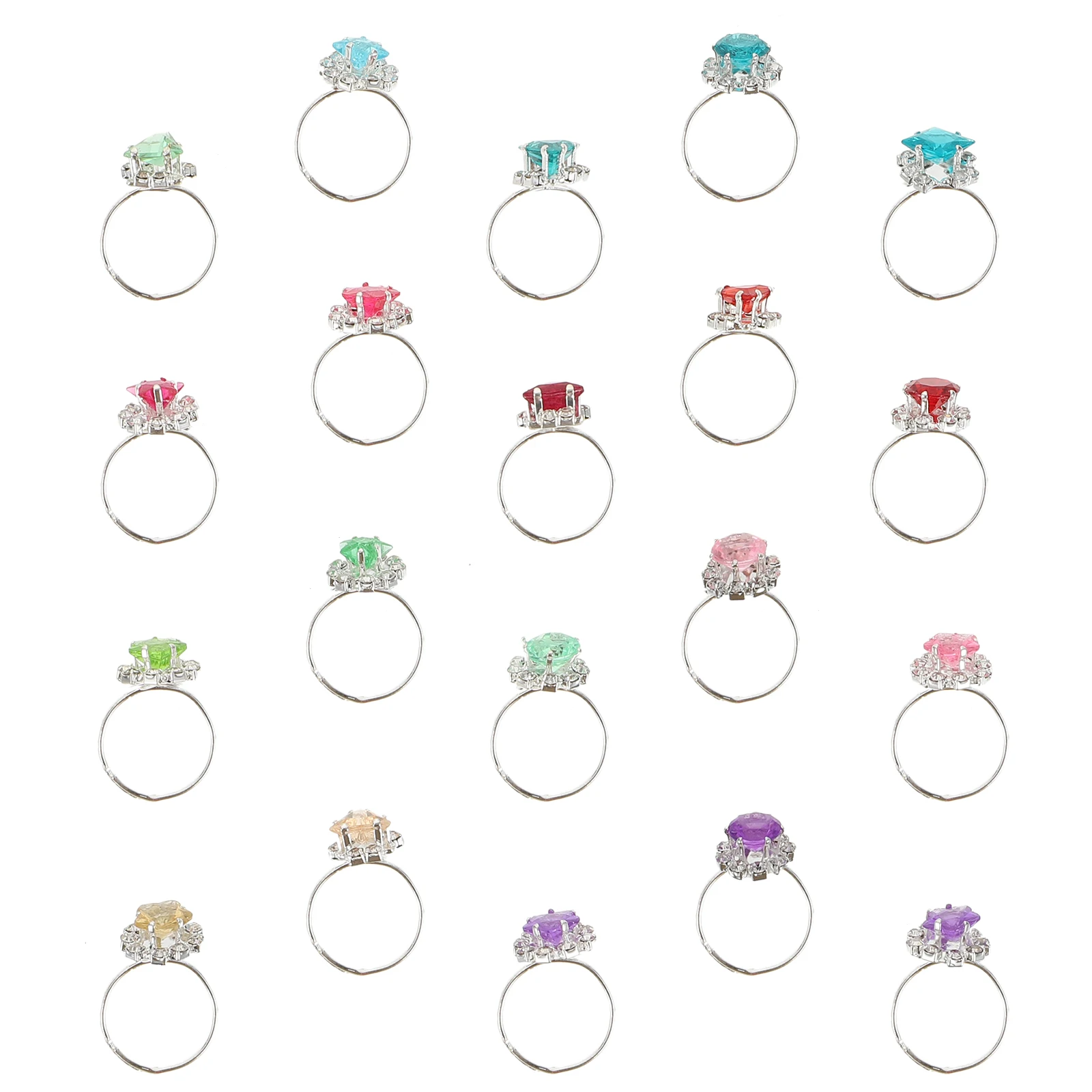 

20 Pcs Decorative Simulation Rings Finger Rings Girls Toys Birthday Decor Jewelry Girls Plaything Gift
