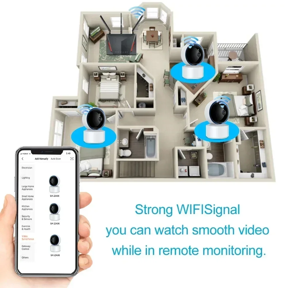 Tuya WIFI PTZ Camera 1080P HD Indoor Baby Monitor Smart Home Night Vision Set modello telecamera IP di videosorveglianza di sicurezza