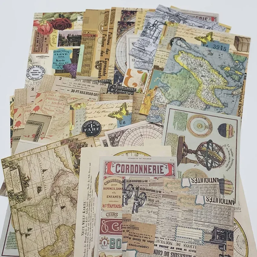 Vintage Stickers For Journaling Aesthetic - 200pcs Nature Ephemera Junk Journal Supplies Kit Decopodge Paper Scrapbooking view 6