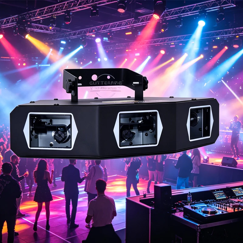 3-Head 600mW RGB Line Laser Light DMX512 Stage Effect Projector for DJ Disco KTV Party Club Concert Wedding