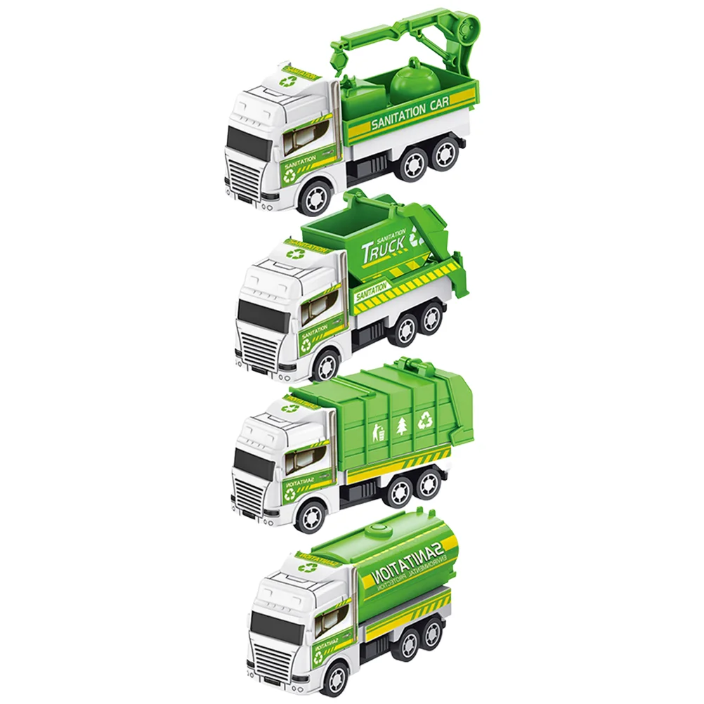 4 Pcs Baby Toy Funny Toys Infant Garbage Truck for Toddlers Car Kids Boys Vehicles Child