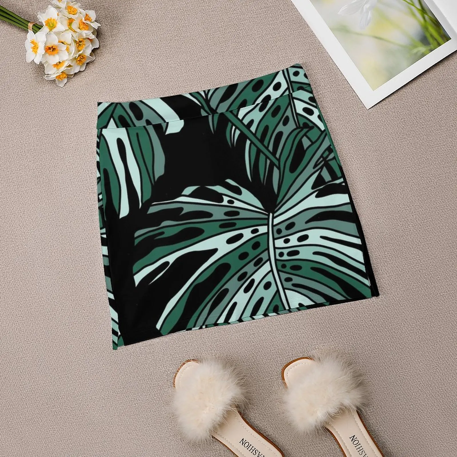 Monstera Paradise By Elebea-Jupe Courte pour Femme, Nouvelle Mode, Esthétique, Plantes Vertes, Style Scandinave Tropical