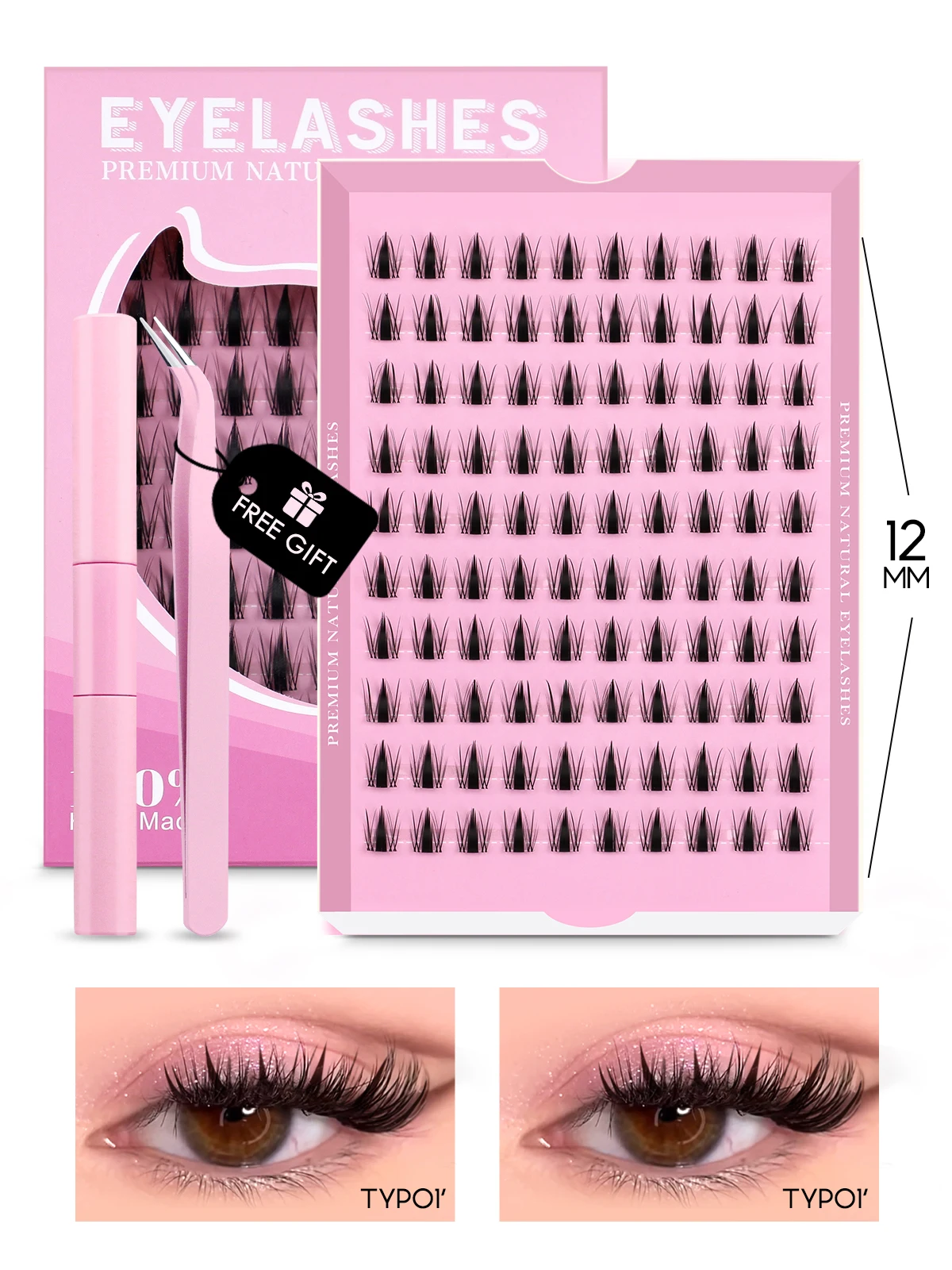 Manga Lashes Kit Natural Volume Cluster Eyelashes
