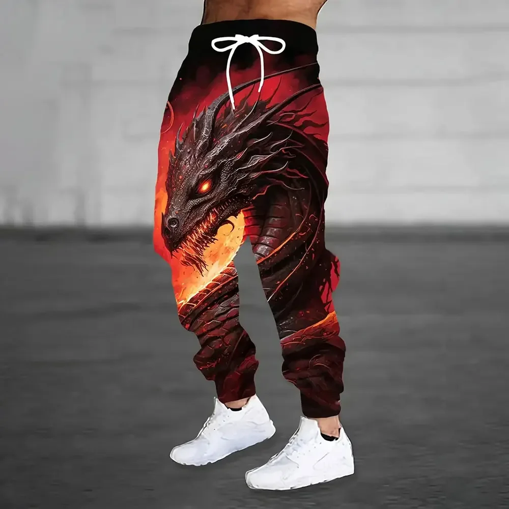

Осенние мужские длинные брюки с рисунком дракона, спортивные штаны, мужские повседневные спортивные штаны, зимняя одежда для мужчин, брюки больших размеров для мужчин