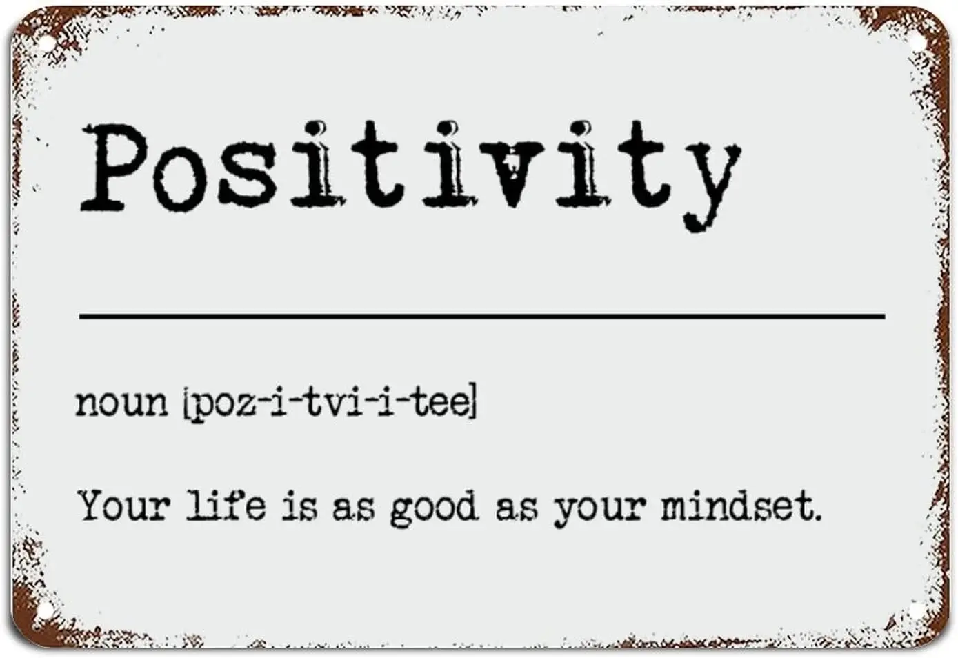 Positivity Definition Typography Metal Sign Positivity Definition Aluminum Metal Sign Vintage Metal Wall Art Rustic Wall Si sign