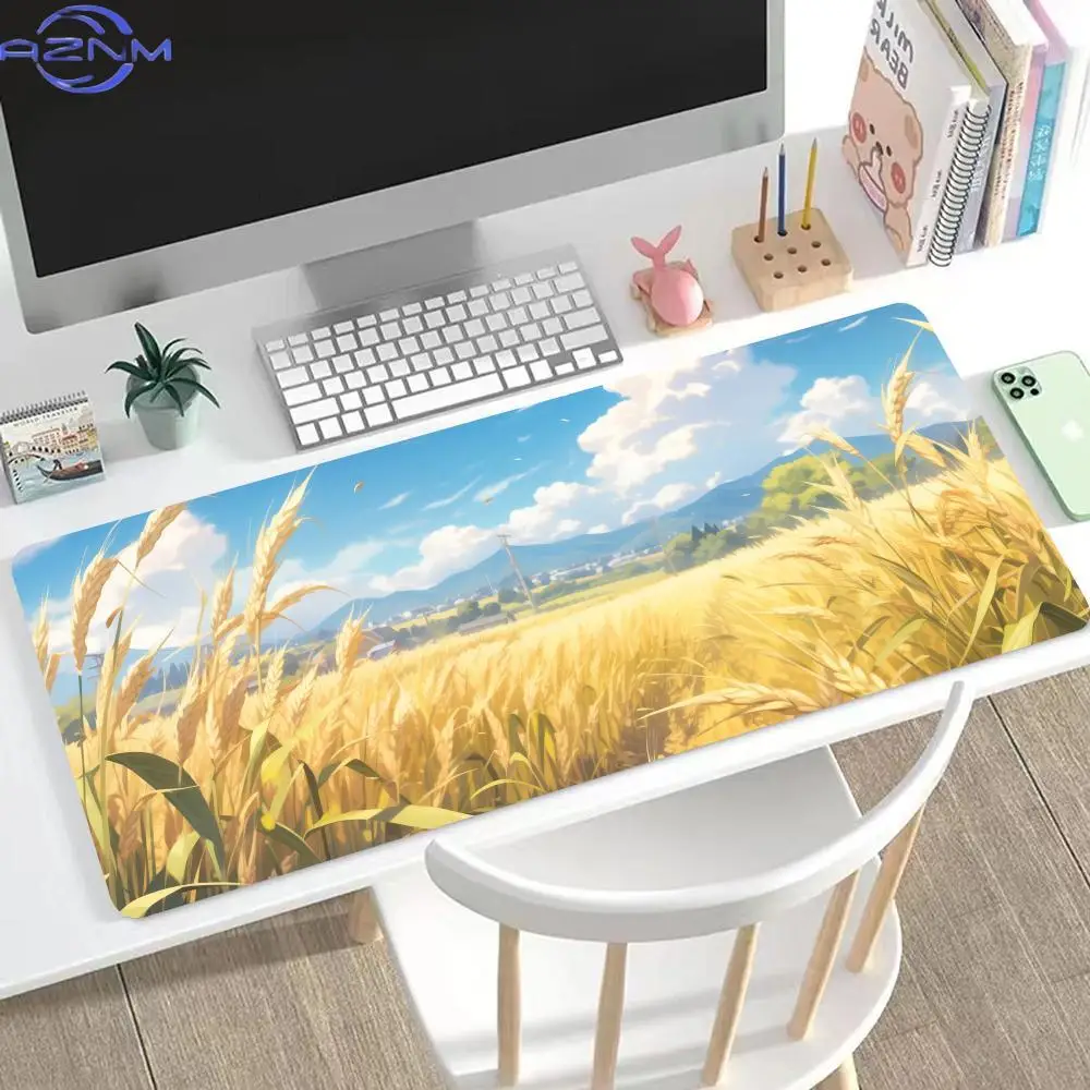 Mouse Pad Ear Of Wheat com Cenário Natural , Mousepad Grande para Jogos, Teclado Estendido, Mousepad Gamer XXL