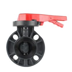 UPVC Butterfly Valve Clamped Handle Butterfly Valve PVC Flange Clamped Acid and Alkali Resistant Manual Butterfly Valve in stock
