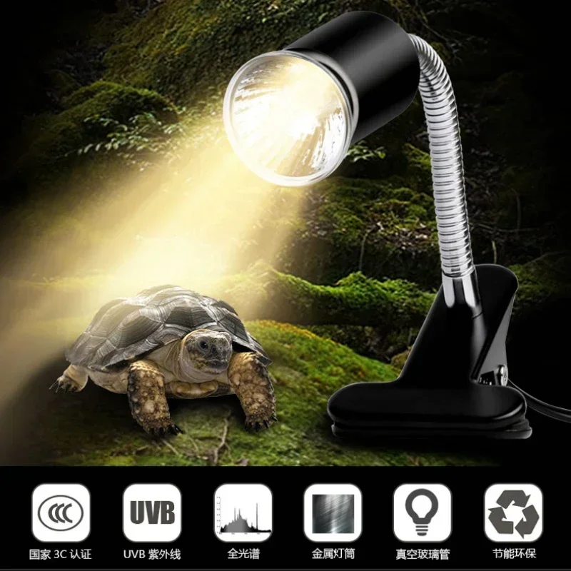 Żarówka halogenowa 50W w zestawie Lampa grzewcza dla gadów Regulowane lampy grzewcze do akwarium na gęsiej szyi dla żółwia Jaszczurka Wąż Terrarium