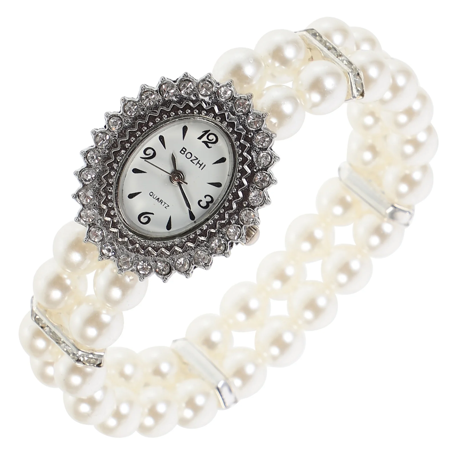 Reloj de pulsera con diseño de perlas para mujer, reloj de negocios elegante para niñas, relojes de pulsera para damas