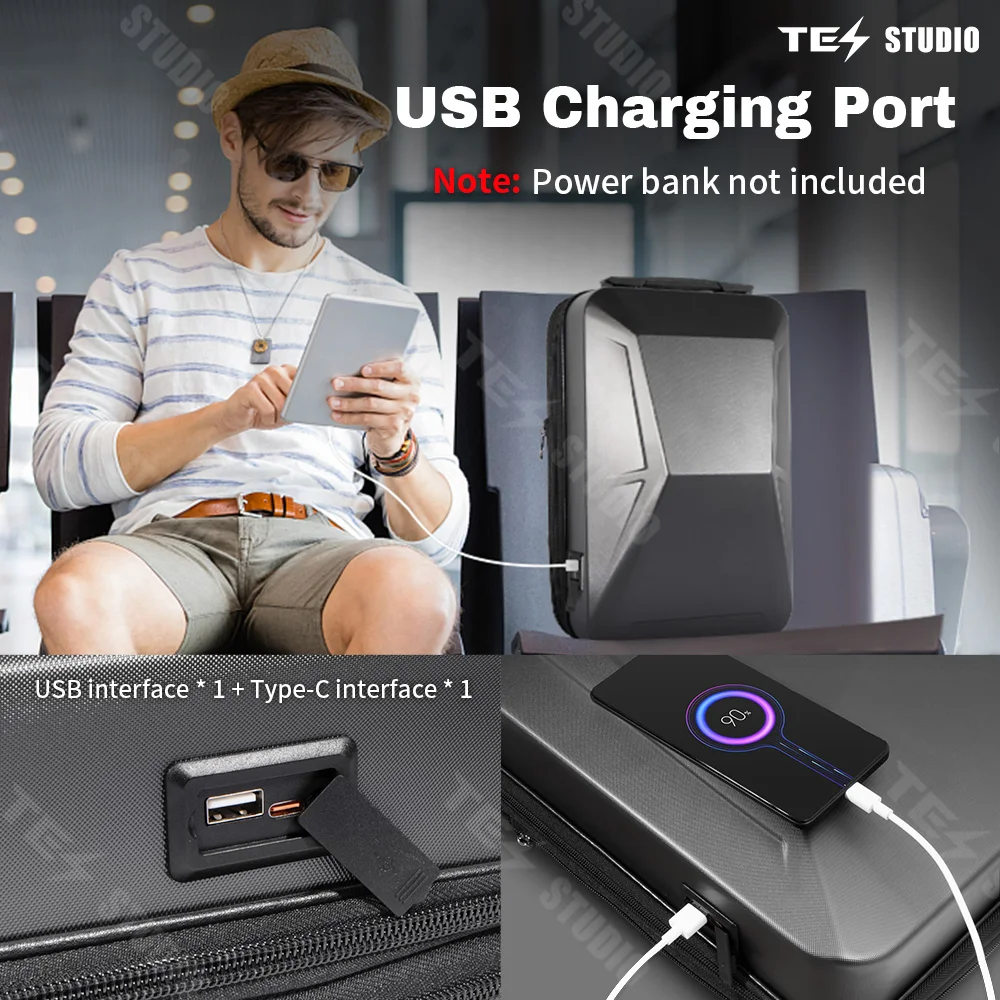 

Cybertruck Backpack for Tesla Versatile Portable Bagpacks Laptop USB Charging Mochila Inteligente Theft Hard Shell Outdoor Bag