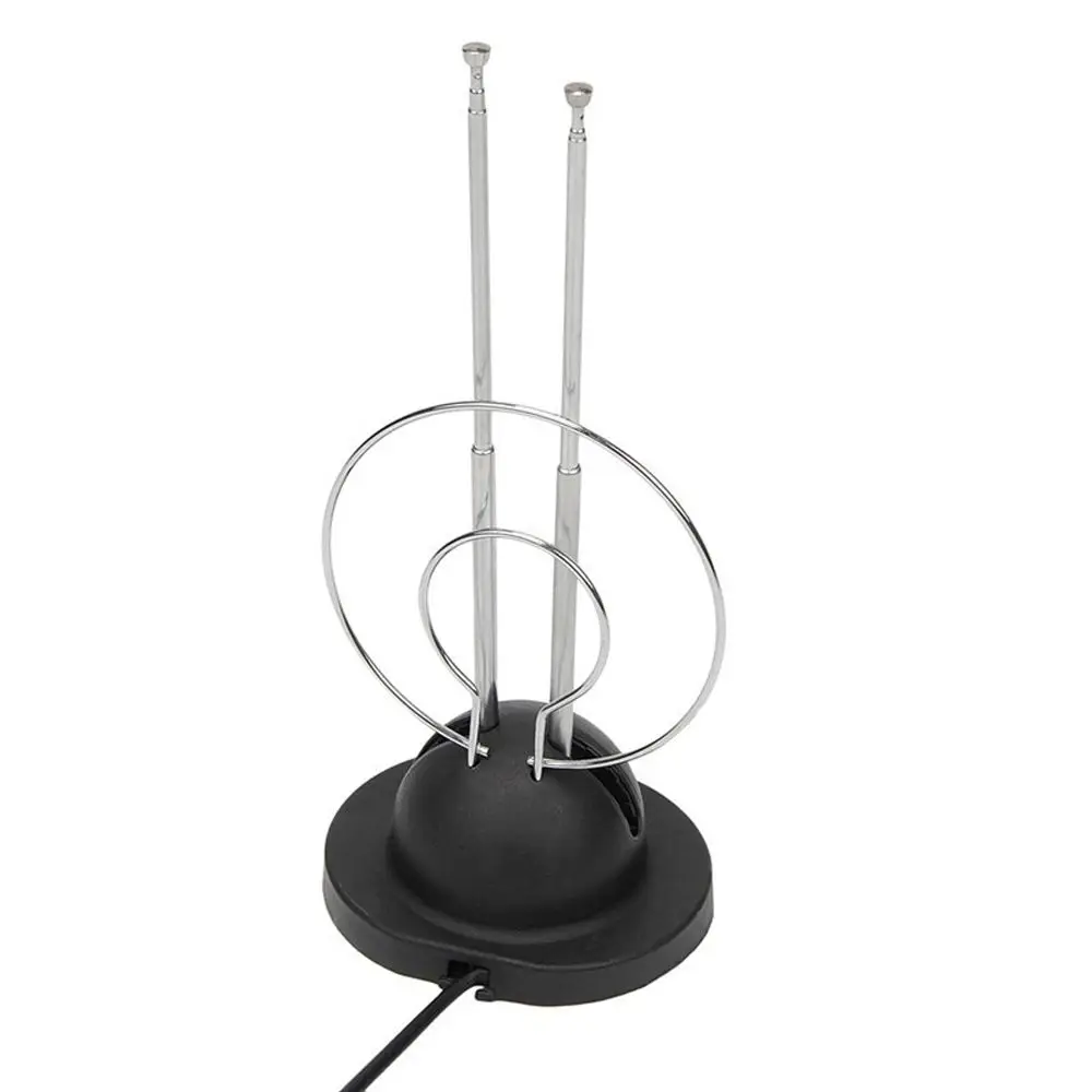 

Two Loop Antennas HDTV Receive HD Digital VHF UHF Signal 45-860 MHZ Indoor Antenna TV Aerial Rabbit Ear Antenna TV Antenna