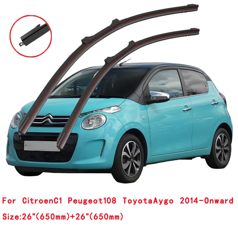 Colorful For Citroen C1 Peugeot 107 108 Toyota Aygo PM PN PA PS B1 B4 2005 10 12 16 18 2019 2020 2022 Car Brush Windshield Wiper