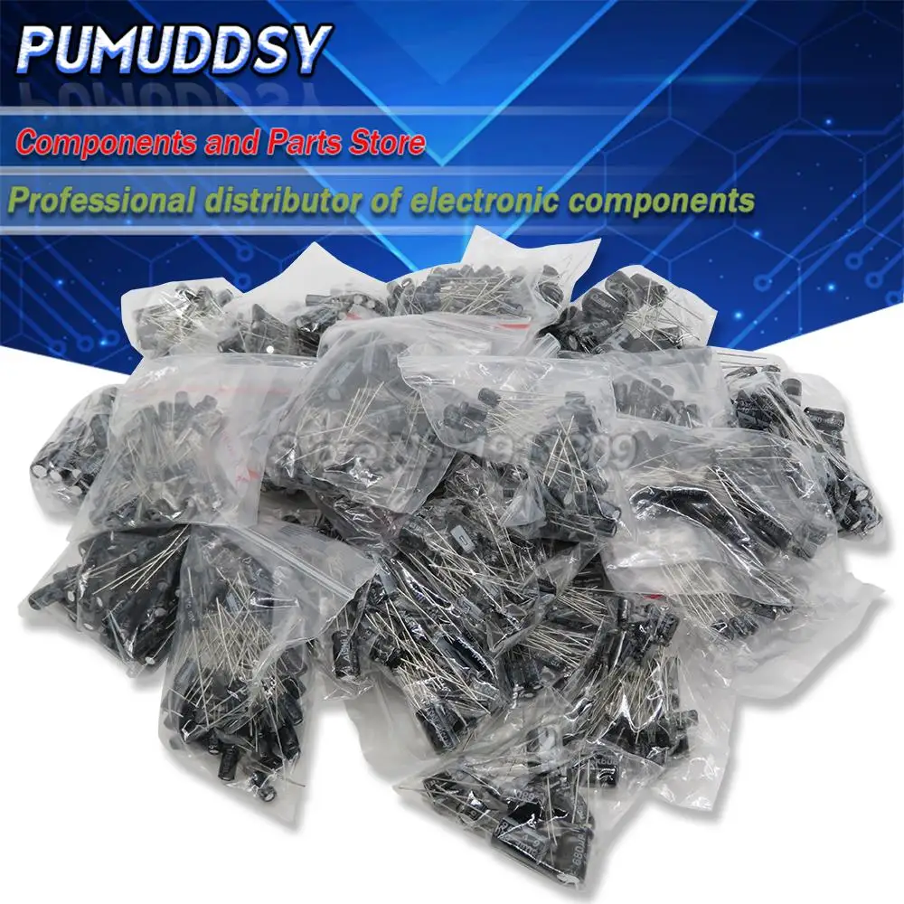 900pcs 30 Values kit 0.1uF-1000uF Electrolytic Capacitors Assorted set pack kit capacitor 10V 16V 25V 50V mix capacitor