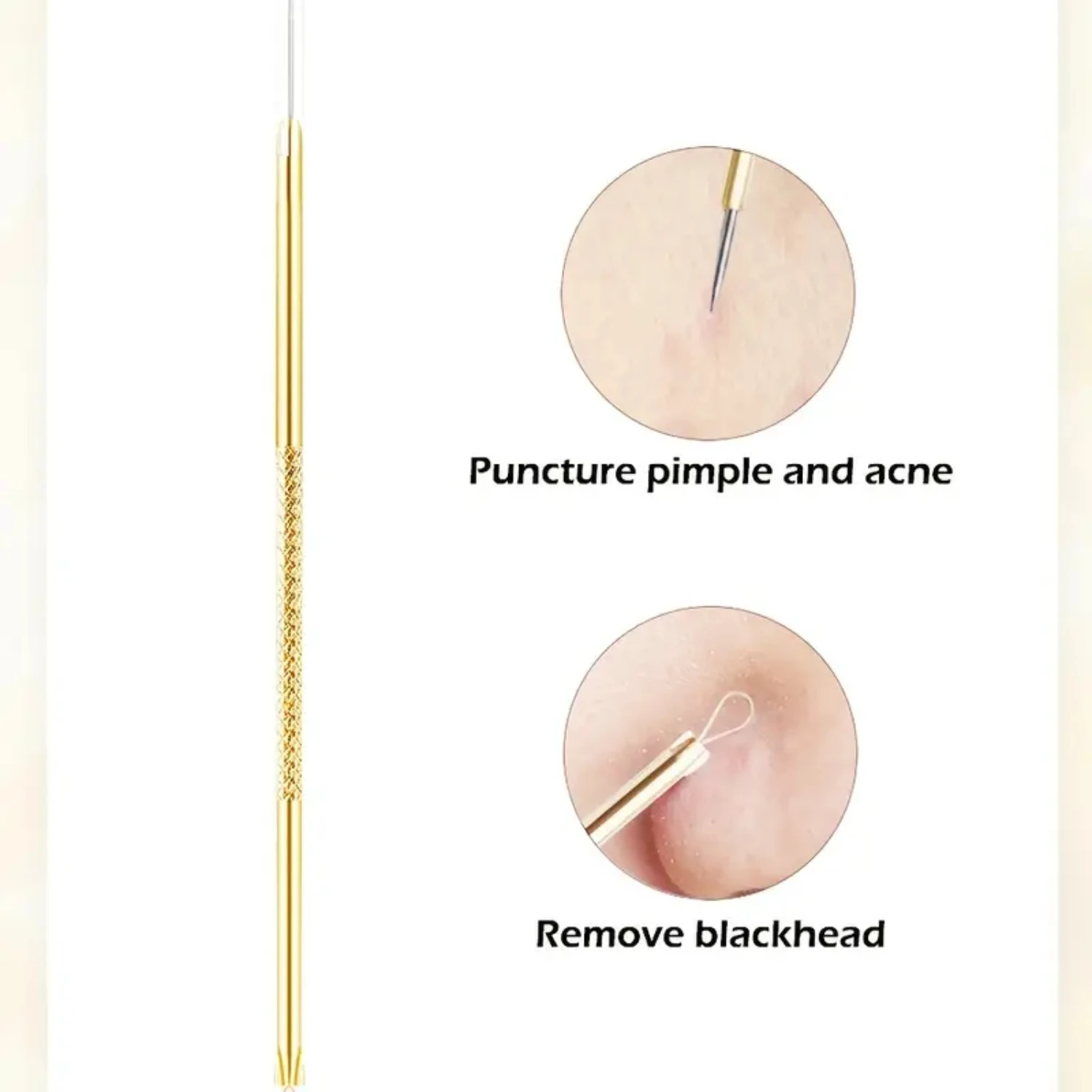 مجموعة علاج حب الشباب الذهبية الفاخرة - مجموعة كاملة احترافية وفعالية للغاية مكونة من 4 قطع من أدوات إزالة الرؤوس السوداء وإبر حب الشباب #3