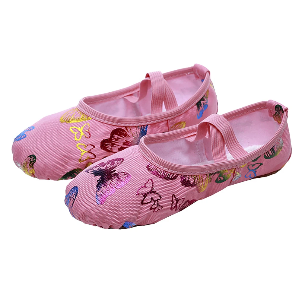 Children Practise Ballerina Shoes Woman Dance Shoes Girls Ballet Shoes Canvas Butterfly Soft Sole Ballet Dance Slippers