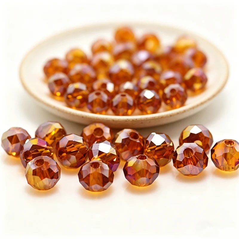 Coffee AB 2mm 4mm 6mm  8mm 10MM 12MM Rondelle Glass Crystal Beads DIY Jewelry Accessories Loose beads