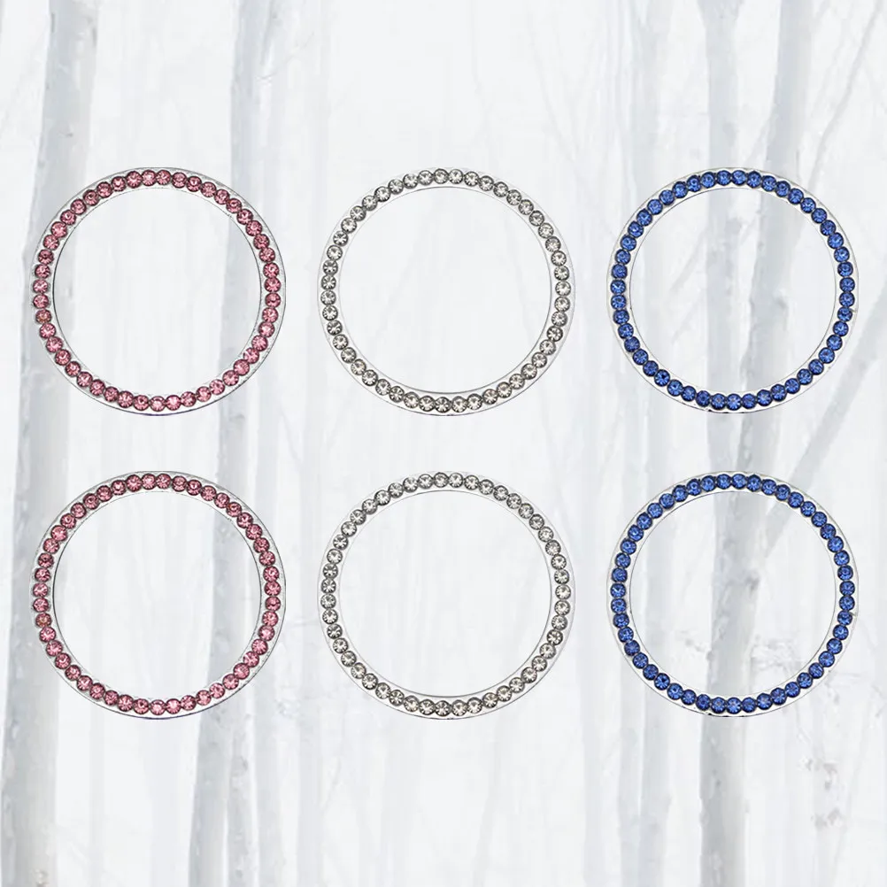 6Pcs Car Stem Caps Rhinestone Tire Dust Caps ABS Plastic with Polymer Clay Coating Anti Rust Rotating Thread Easy Install Silver