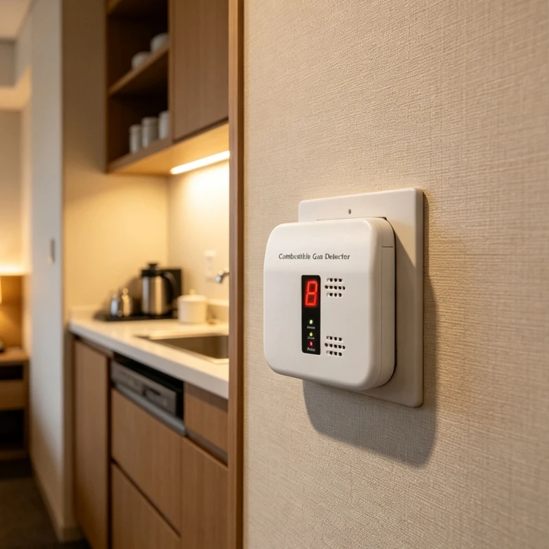 Home Gas Alarm with US Outlet Design, ABS Housing, and Single Warning Unit for Kitchen and Appliance Area Monitoring in F19E