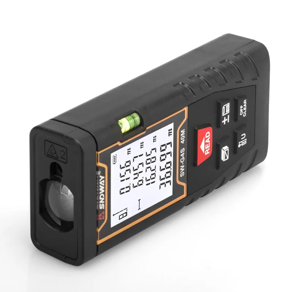 SNDWAY SW-G4S Rangefinder Digital Distance Meter Area Volume Continuous Measure Professional 40M Range Finder Laser Rangefinder