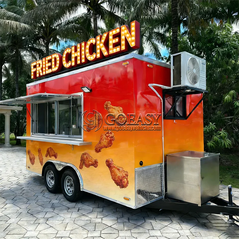 Customizable Trailer for Food Business Custom Gourmet Chicken Wings Food Truck Trailer Street Vendor Cart