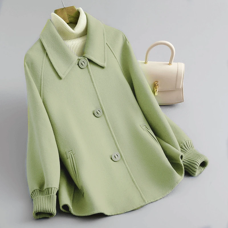 

Элитное двустороннее бархатное женское пальто 2023 года, новинка осенне-зимнего сезона, свободный крой, универсальная верхняя одежда, модный деловой стиль для женщин