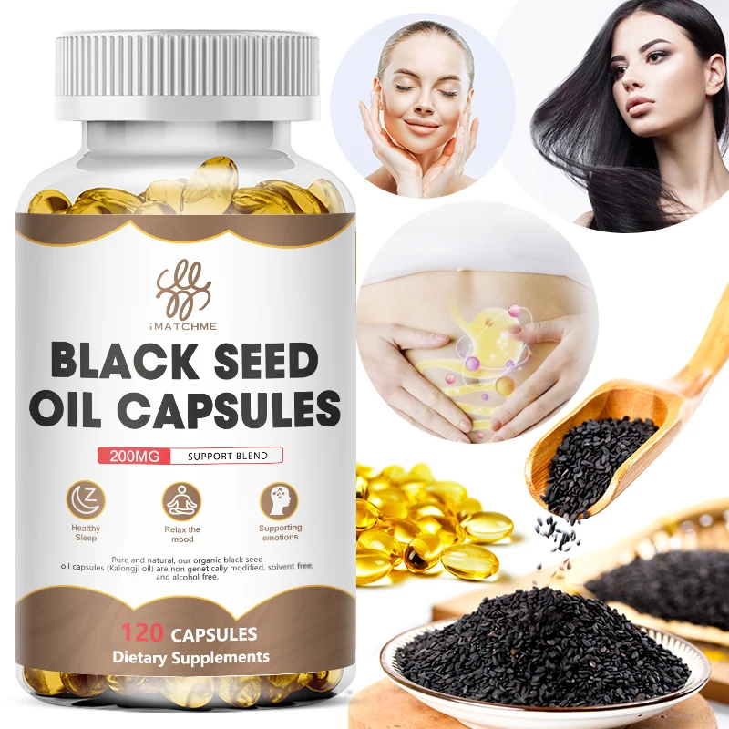 Natural Black Seed Oil Supplement- Improves Hair, Skin, Breathing, Digestion and Overall Health