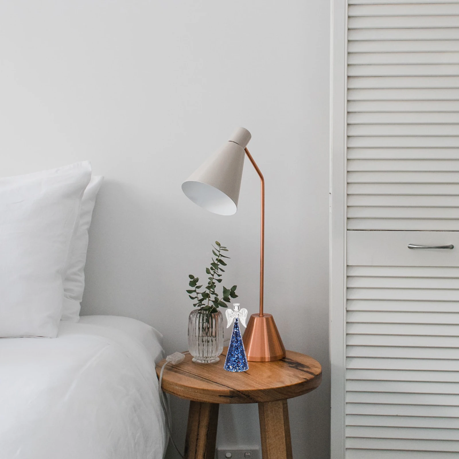 LED-Licht Glas Engel-Form Dekoration Gebetsstatue Schreibtisch-Deko für Zuhause Büro Weihnachtsgeschenk