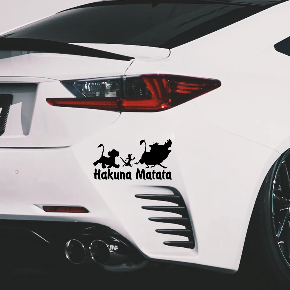 Adesivos de Vinil para Carro e Moto Hakuna Matata com Tema Animal, Decalques Refletivos e Impermeáveis para Janela, Para-choque, Carroceria e Tanque d