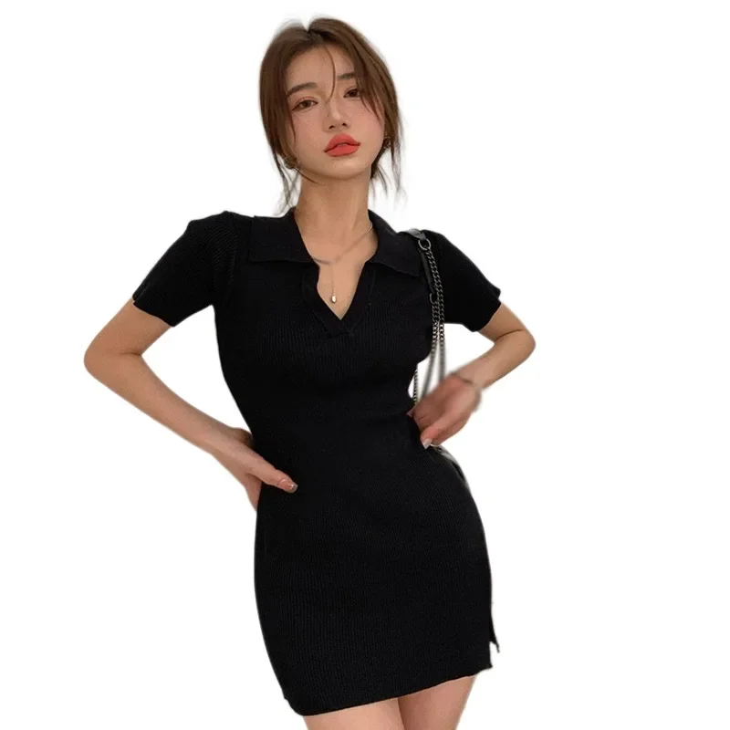 Women's Short Sleeve V Neck Bodycon Summer Casual Short T Shirt Bodycon Dress