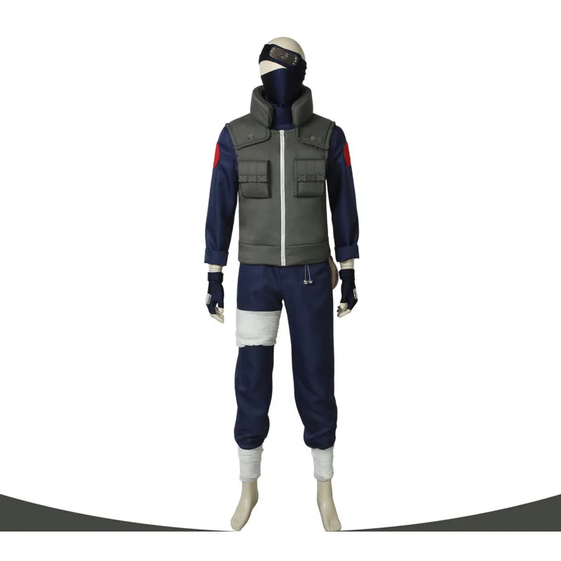 Disfraz de Kakashi, conjunto completo de traje de guerrero ninja, traje de personaje de Anime, traje para fiesta de Halloween