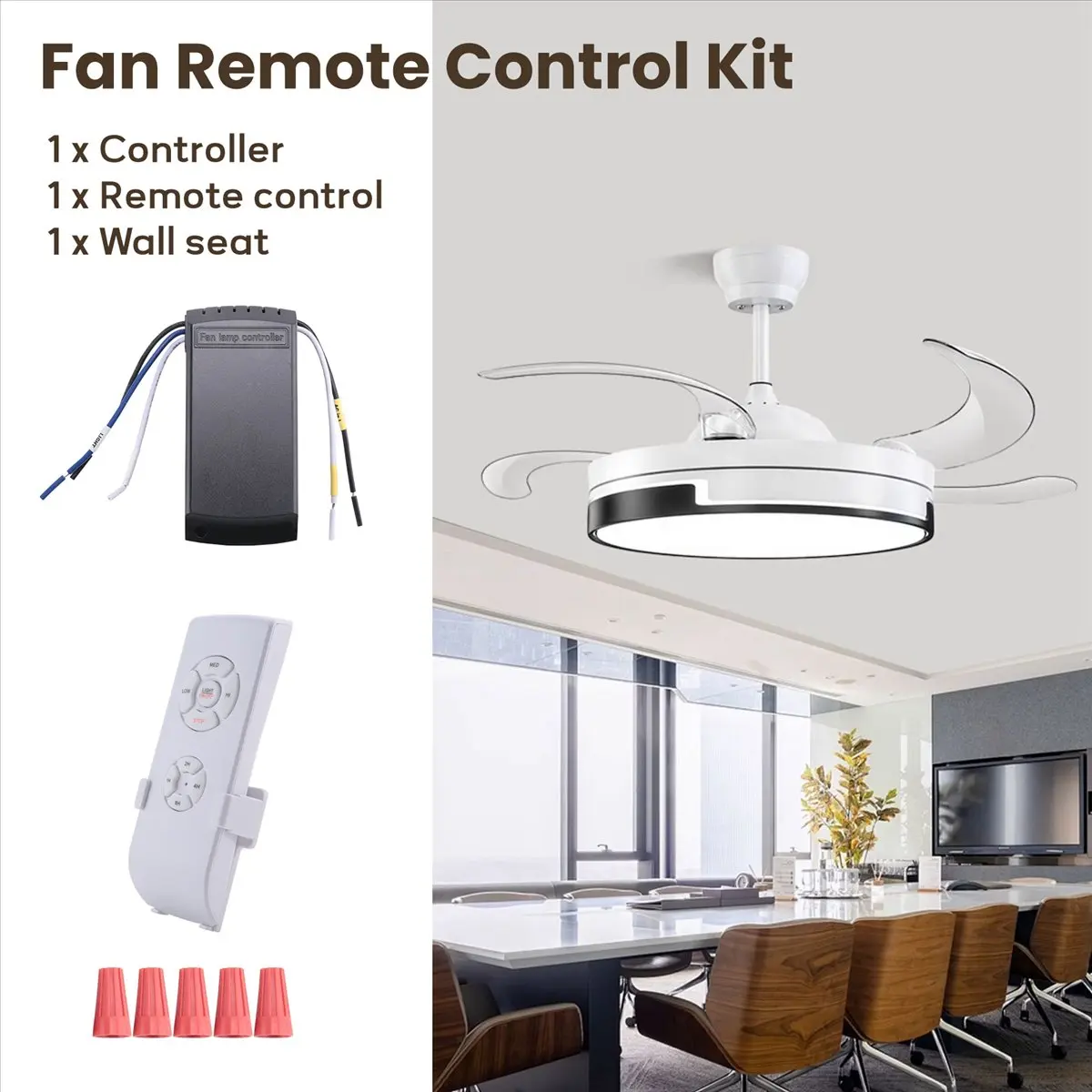 DTC5 Universal Ceiling Fan Lamp Remote Control Kit AC 220V Timing Setting Switch Adjuste Wind Speed Transmitter Receiver