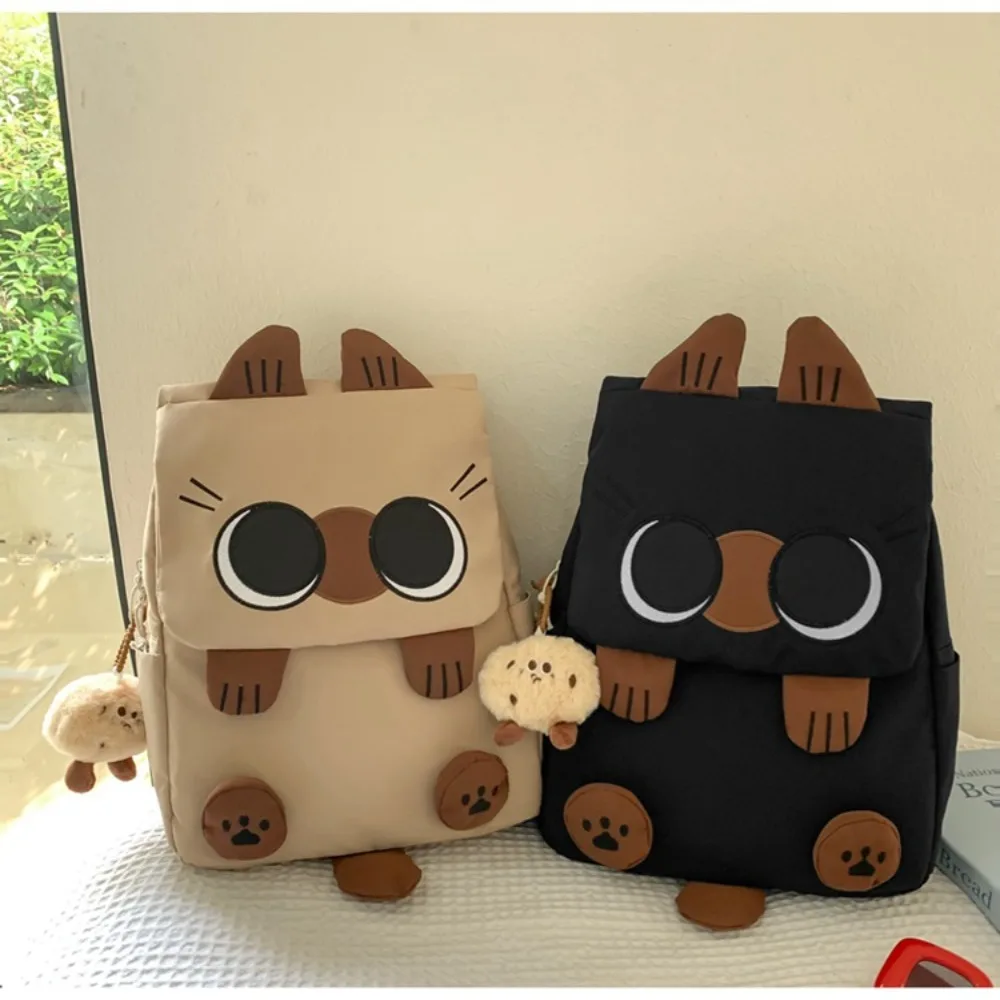 New Large Capacity Siamese Kitten Shoulder Bag Trendy Daily Schoolbag Travel Waterproof Children's Backpacks